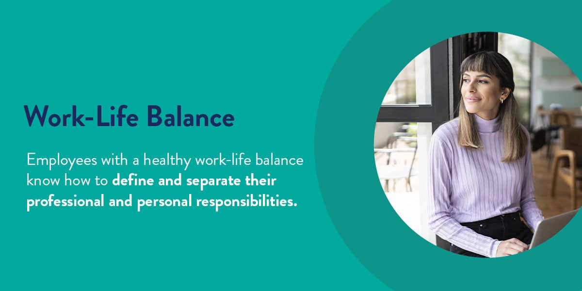 Employee with a healthy work-life balance